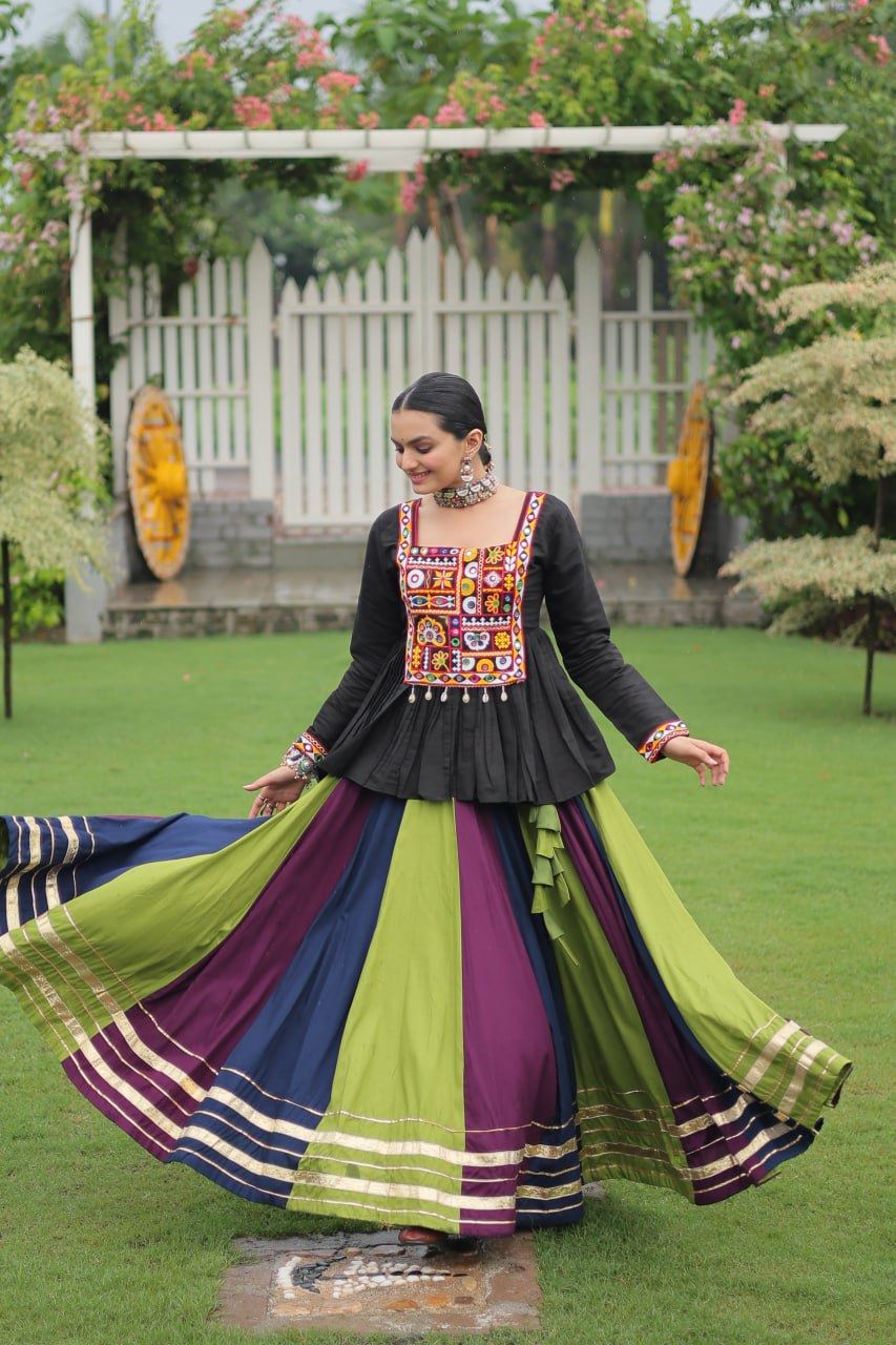 Multicolor Lehenga Choli With Attractive Gota Patti Lace