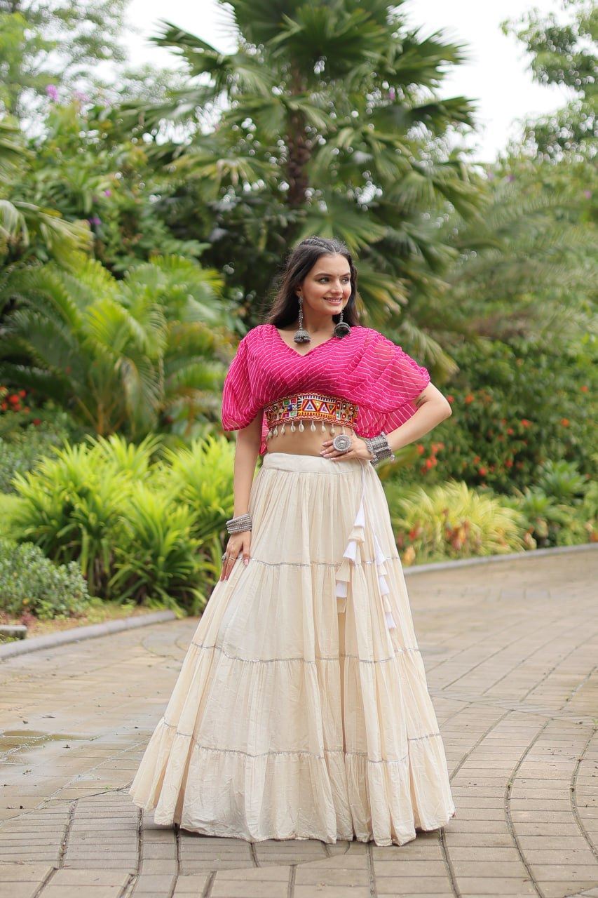 Pink Lehenga Choli With Standard Frill Stitching