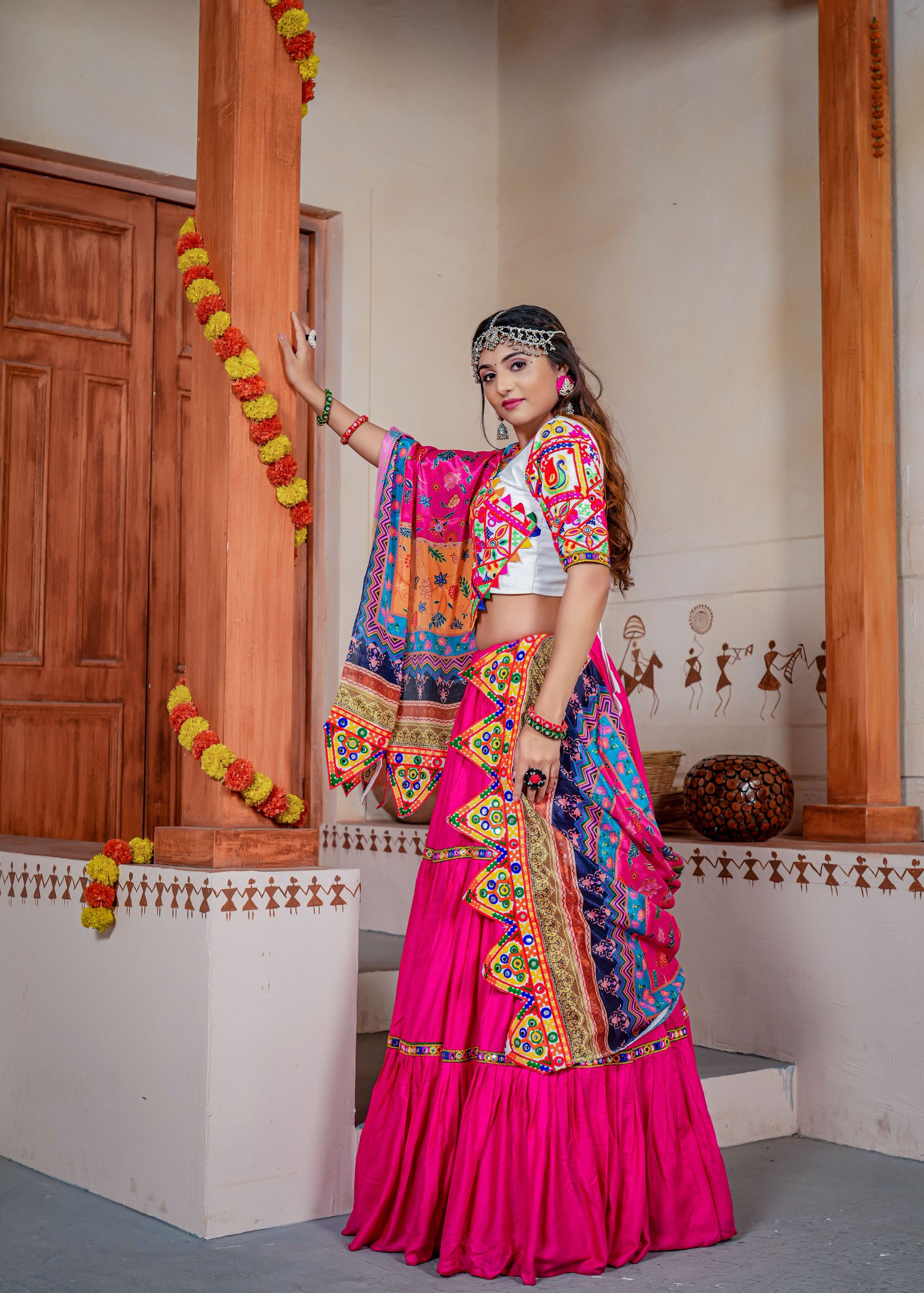 Rani Lehenga Choli With Heavy Ready Mirror Lace