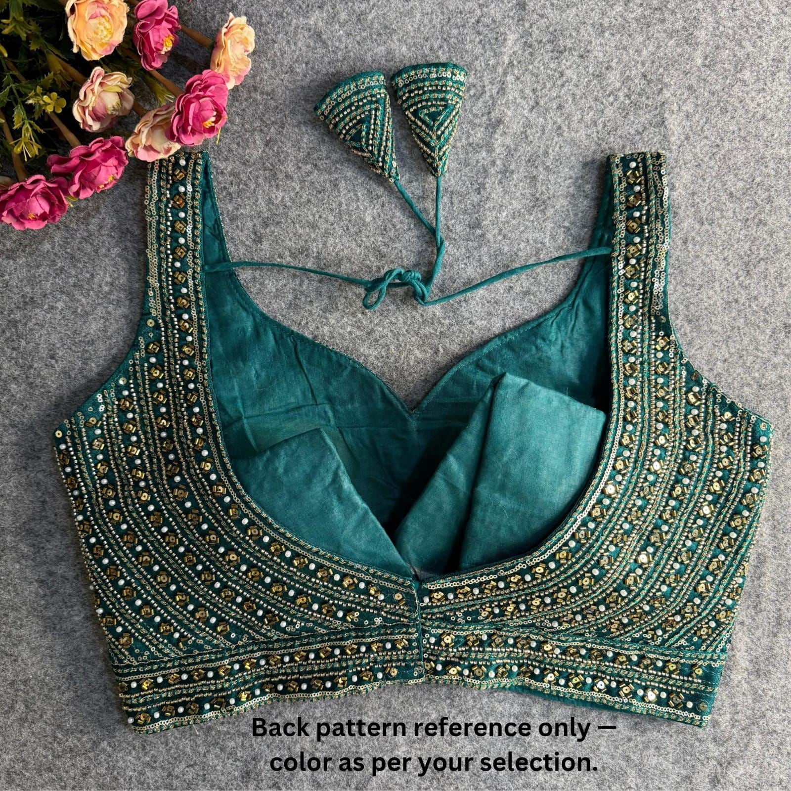 Maroon Hand Embroidered Mirror Work Designer Blouse