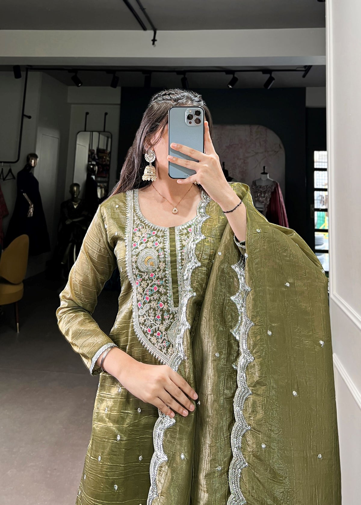 Golden Threads of Tradition Gold Crush with Designer Detailing Salwar Suit