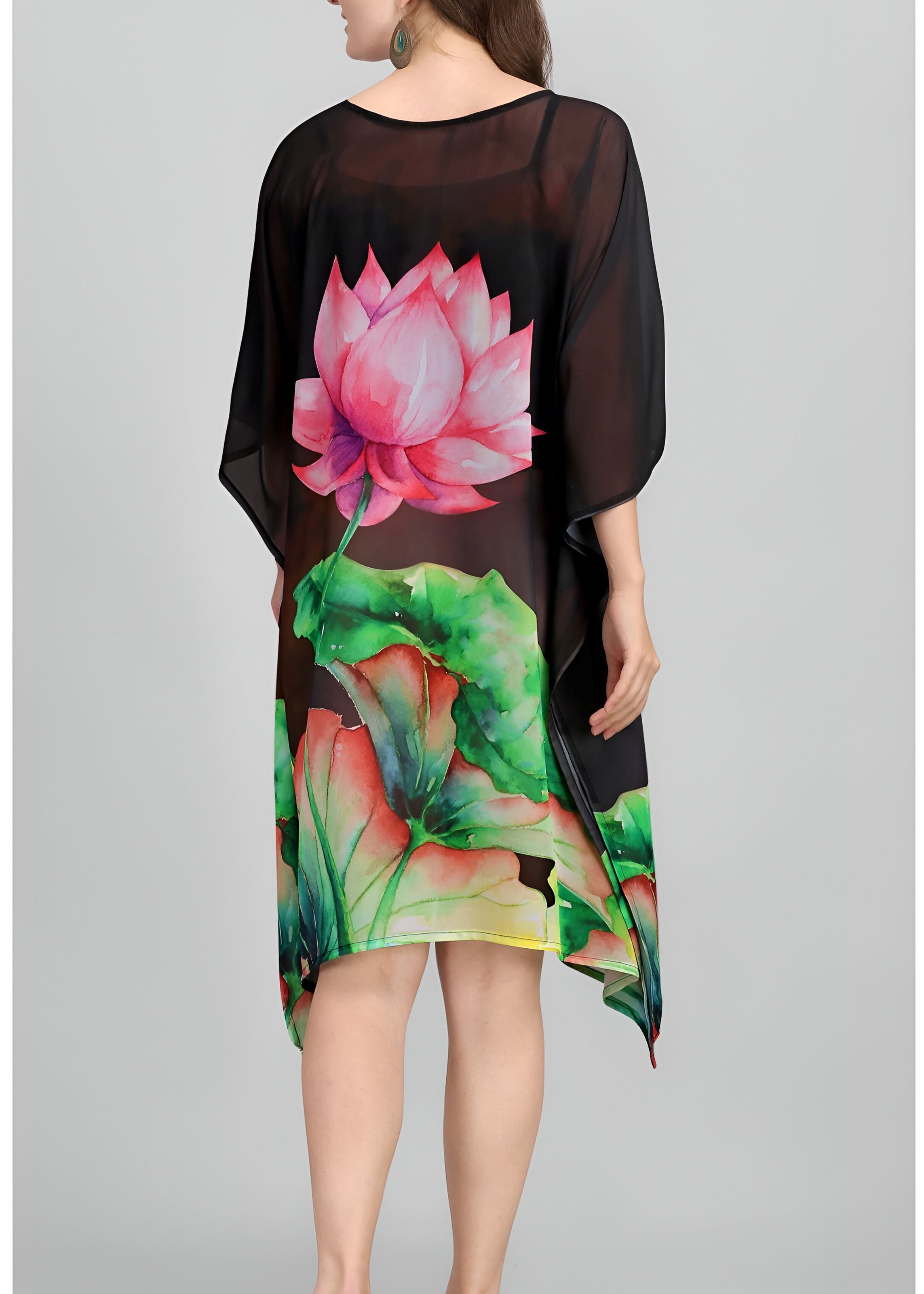 Multi Weightless Georgette Readymade Kaftan With Digital Printed