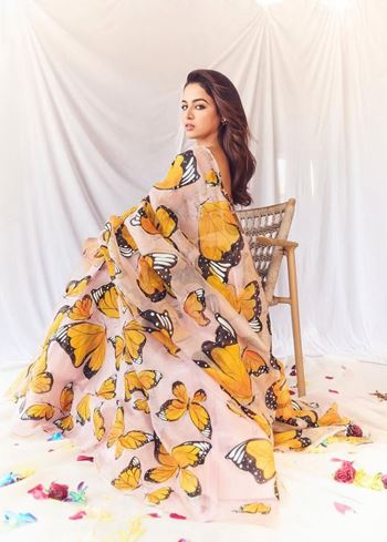 Peach Lehenga Choli With Floral Print