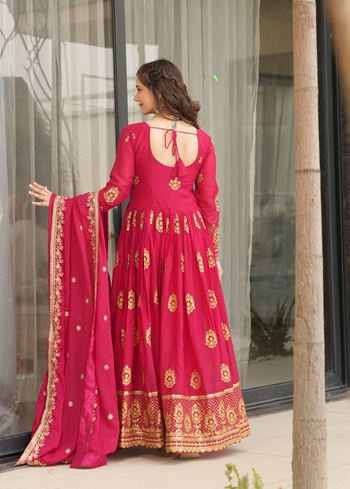 Pink Anarkali With Heavy Embroidery Zari Sequins work