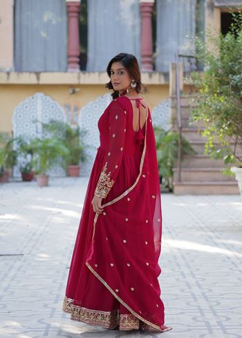 Pink Anarkali With Heavy Sequins Embroidered work