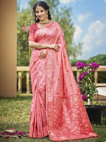 Pink Color Classic Banarasi Silk Saree