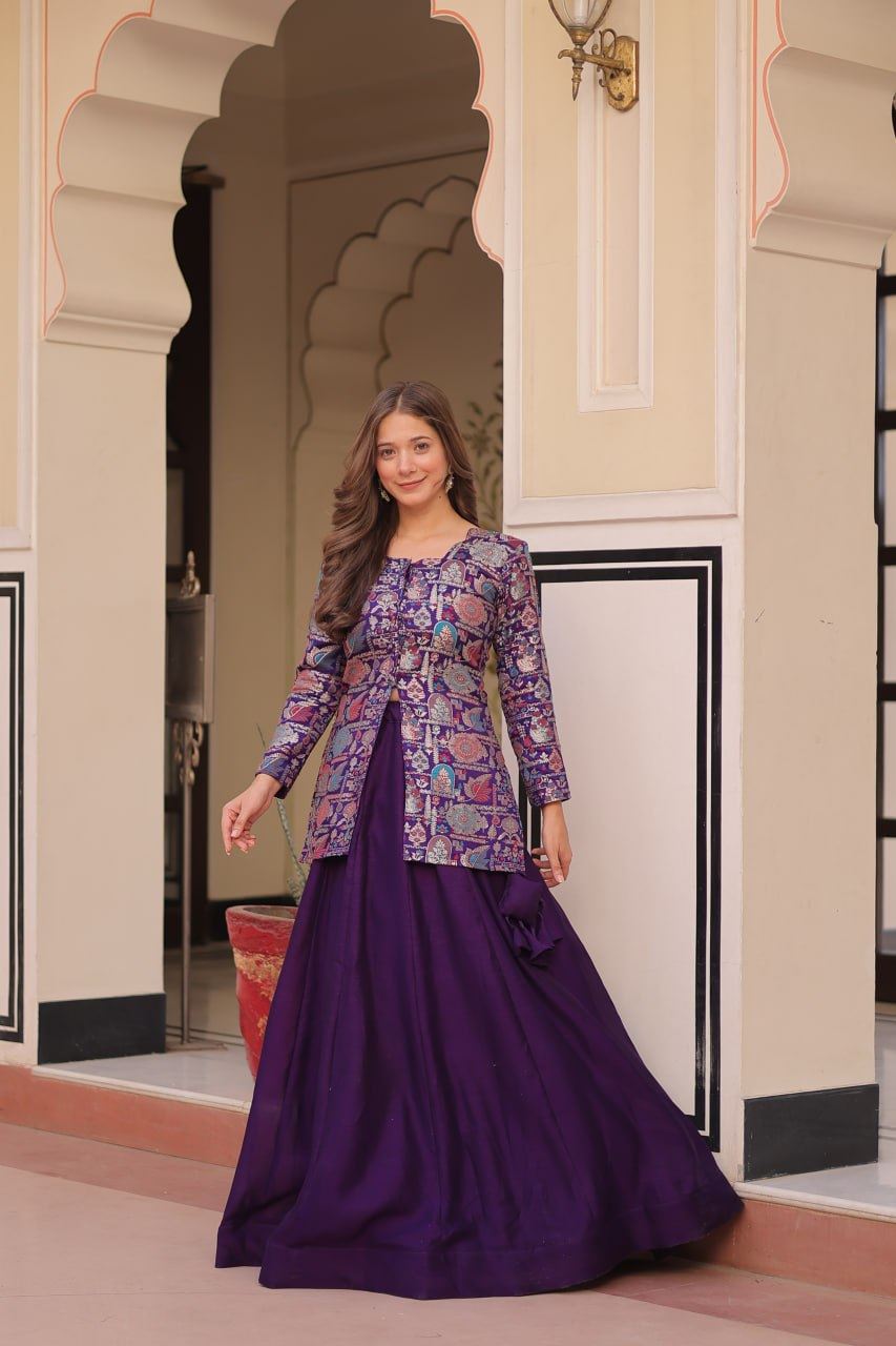 Purple Lehenga Choli With Solid