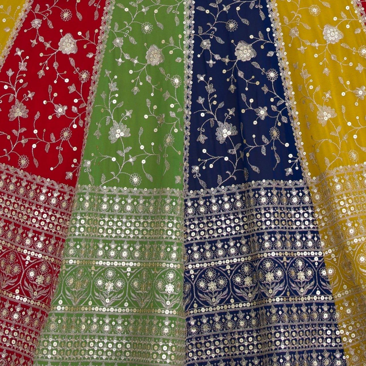 Yellow Lehenga Choli With Thread and Sequence Embroidery Work