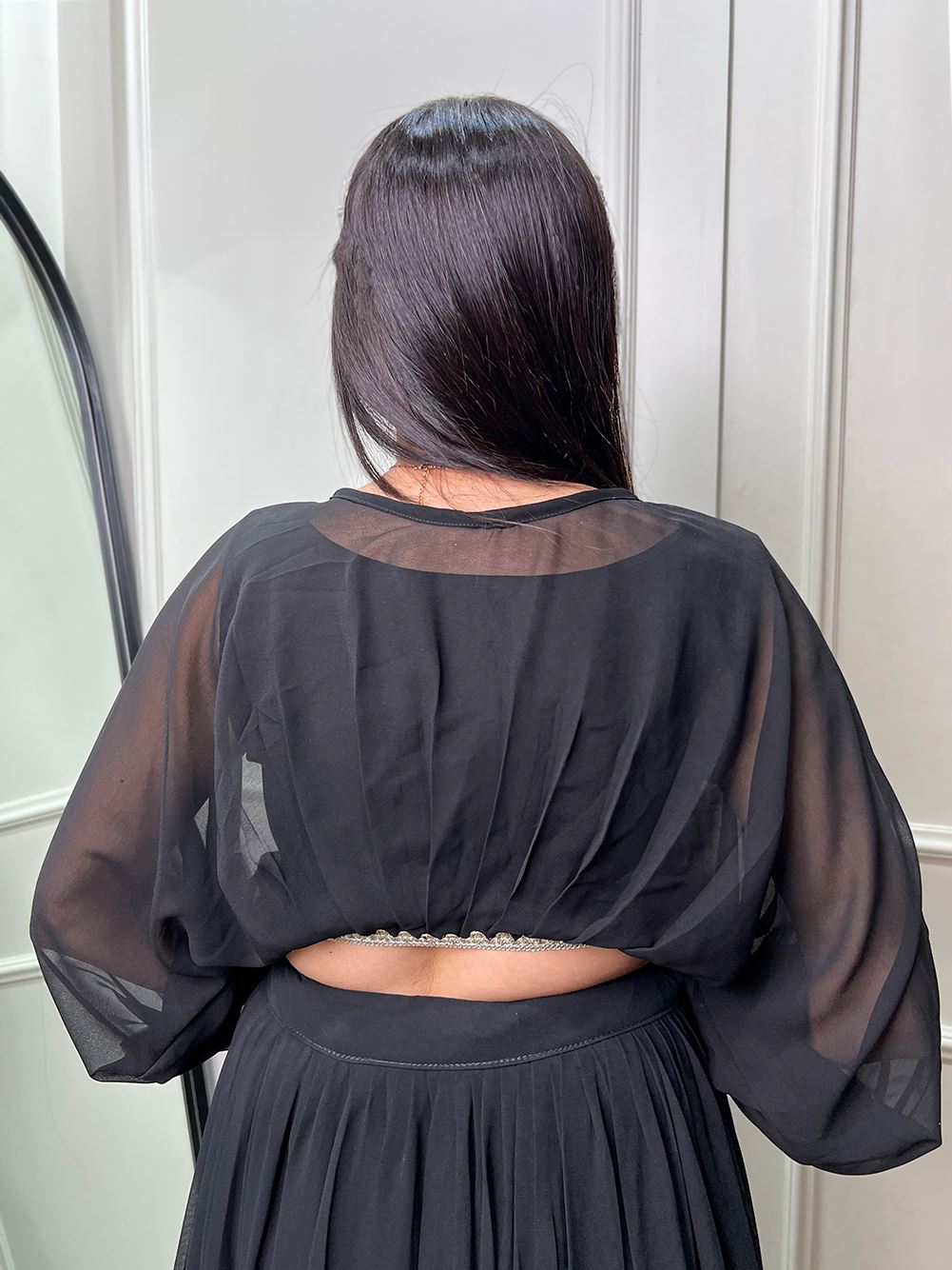 Black Grace Georgette Lehenga with Sequin  Thread Detailing