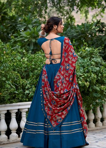 Firozi Ethereal Lehenga Choli with Gota Patti Embellishment
