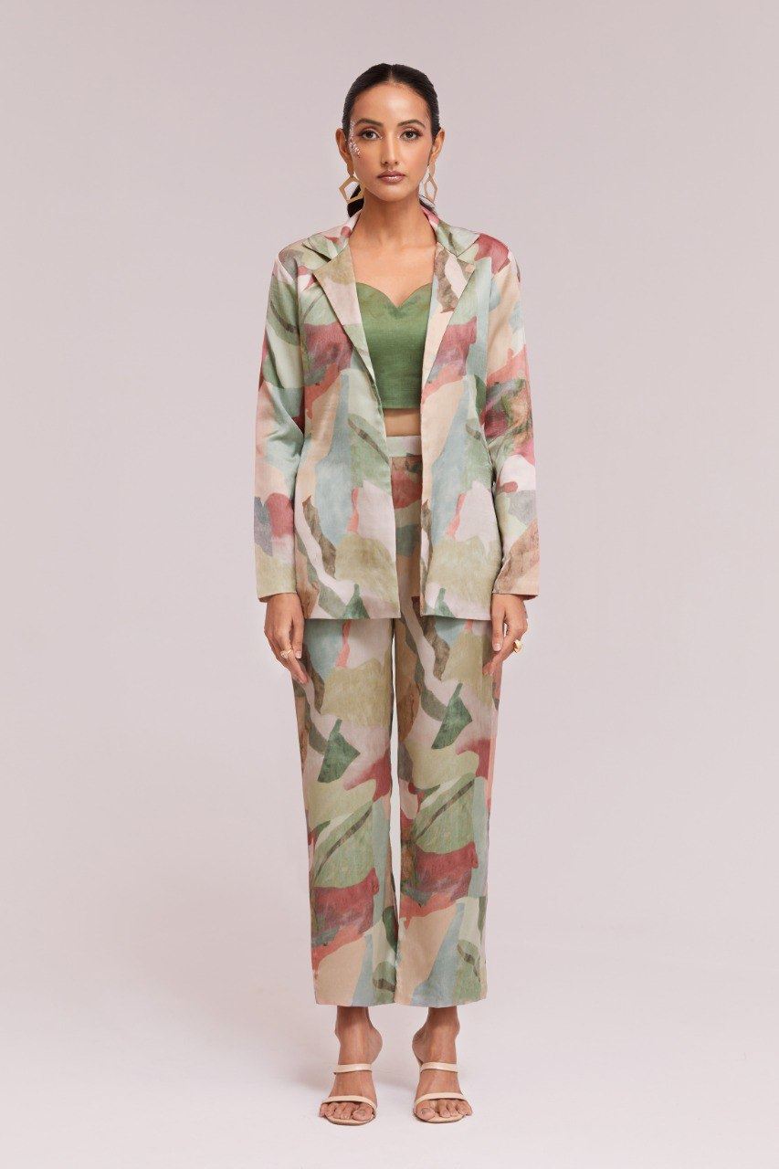 Multicolor Co-Ord Set  with Printed Work