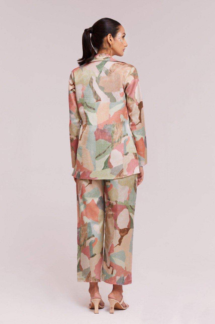 Multicolor Co-Ord Set  with Printed Work