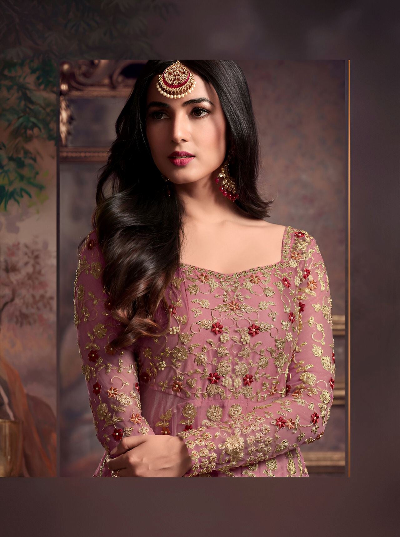 Pink Heavy Designer Suit With Heavy Embroidery Work