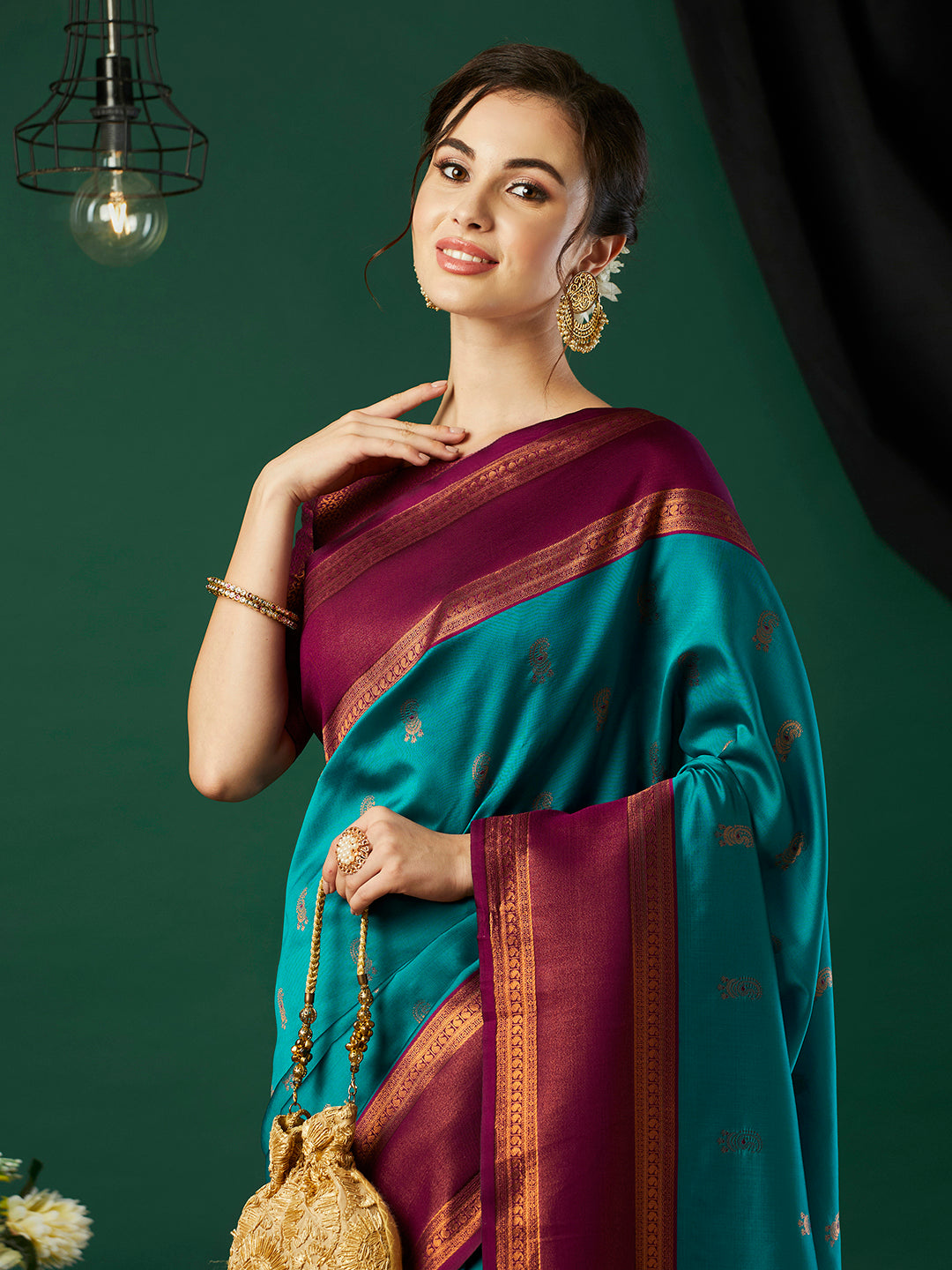 Aqua Blue Banarasi Silk Woven Jari Designer Heavy Looks Glamorous Ceremonial Saree