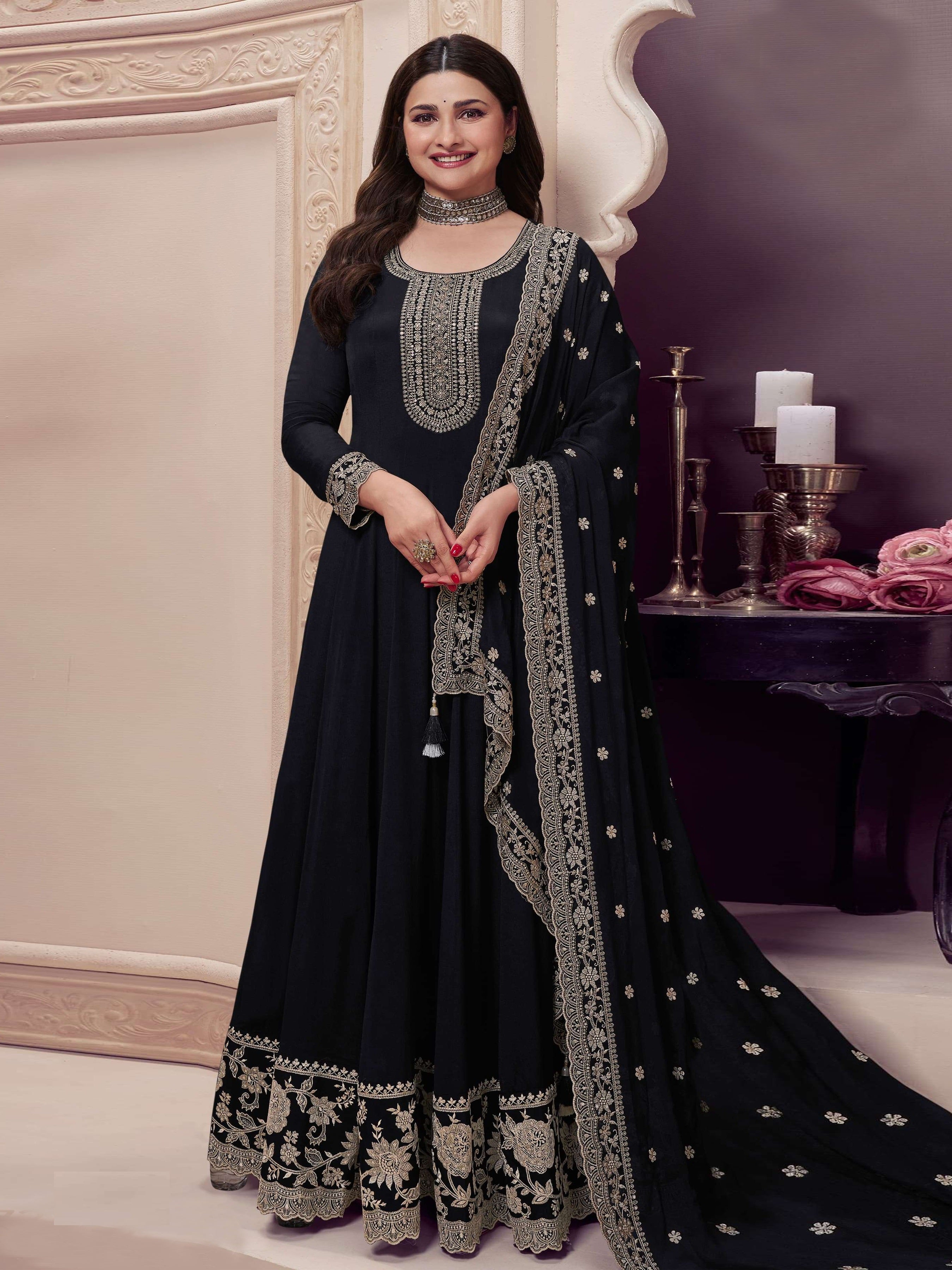 Black Anarkali Suit With Heavy Embroidery Work