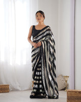Black Beautiful Georgette Fabric Sequins Work Ceremonial Saree
