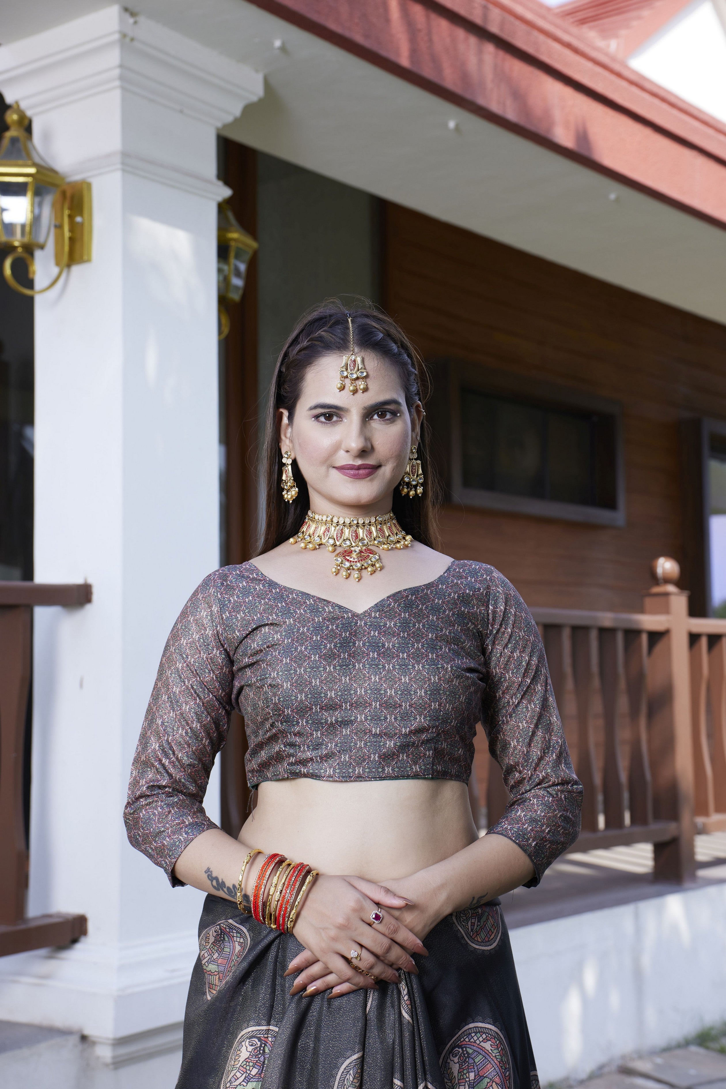 Black Crepe Designer Partywear Saree