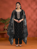 Black Heavy Designer Suit With Heavy Embroidery Work