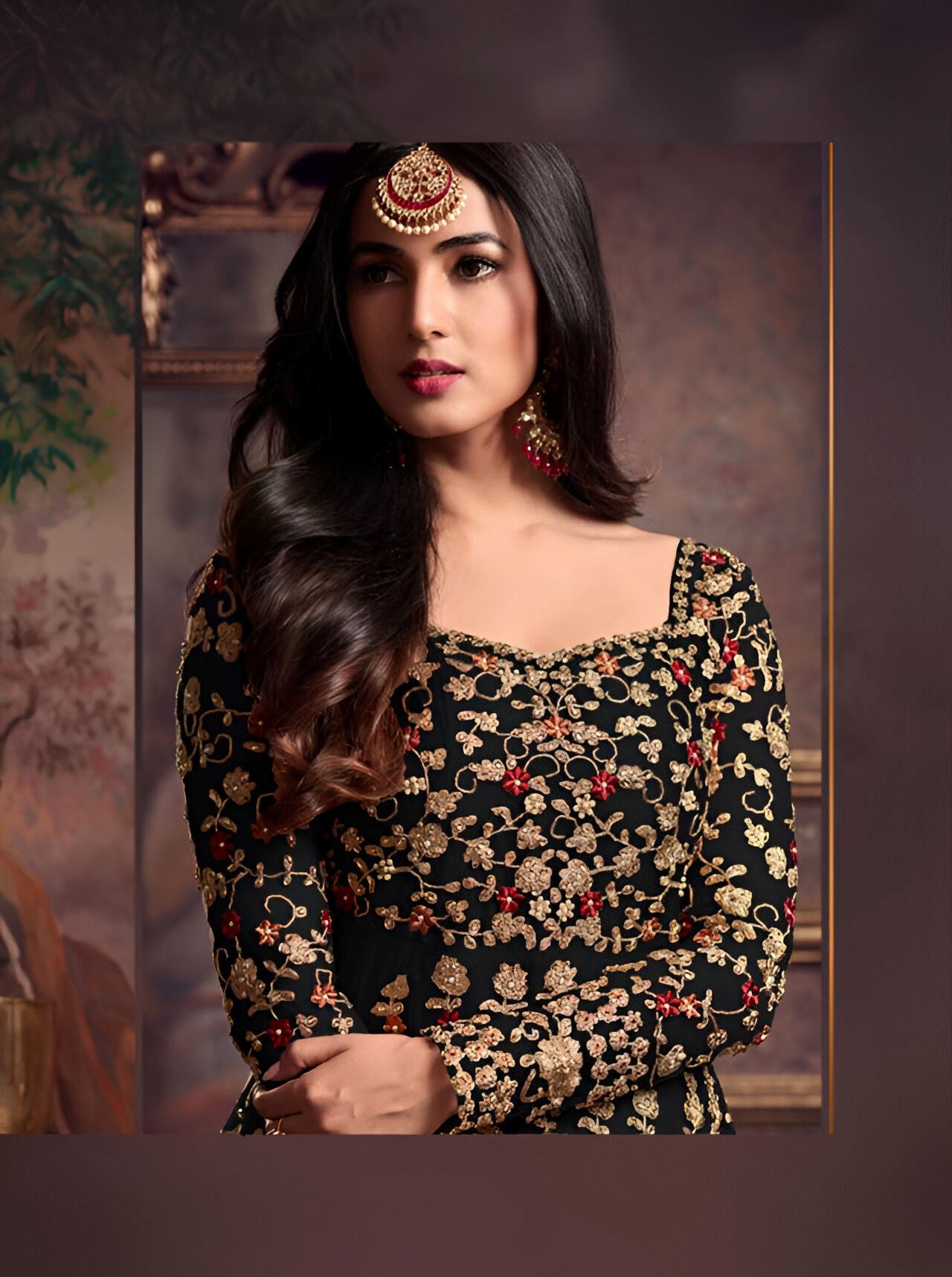 Black Heavy Designer Suit With Heavy Embroidery Work