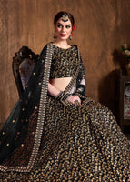 Black Lehenga Choli With Zari And Sequins Heavy Embroidery Work