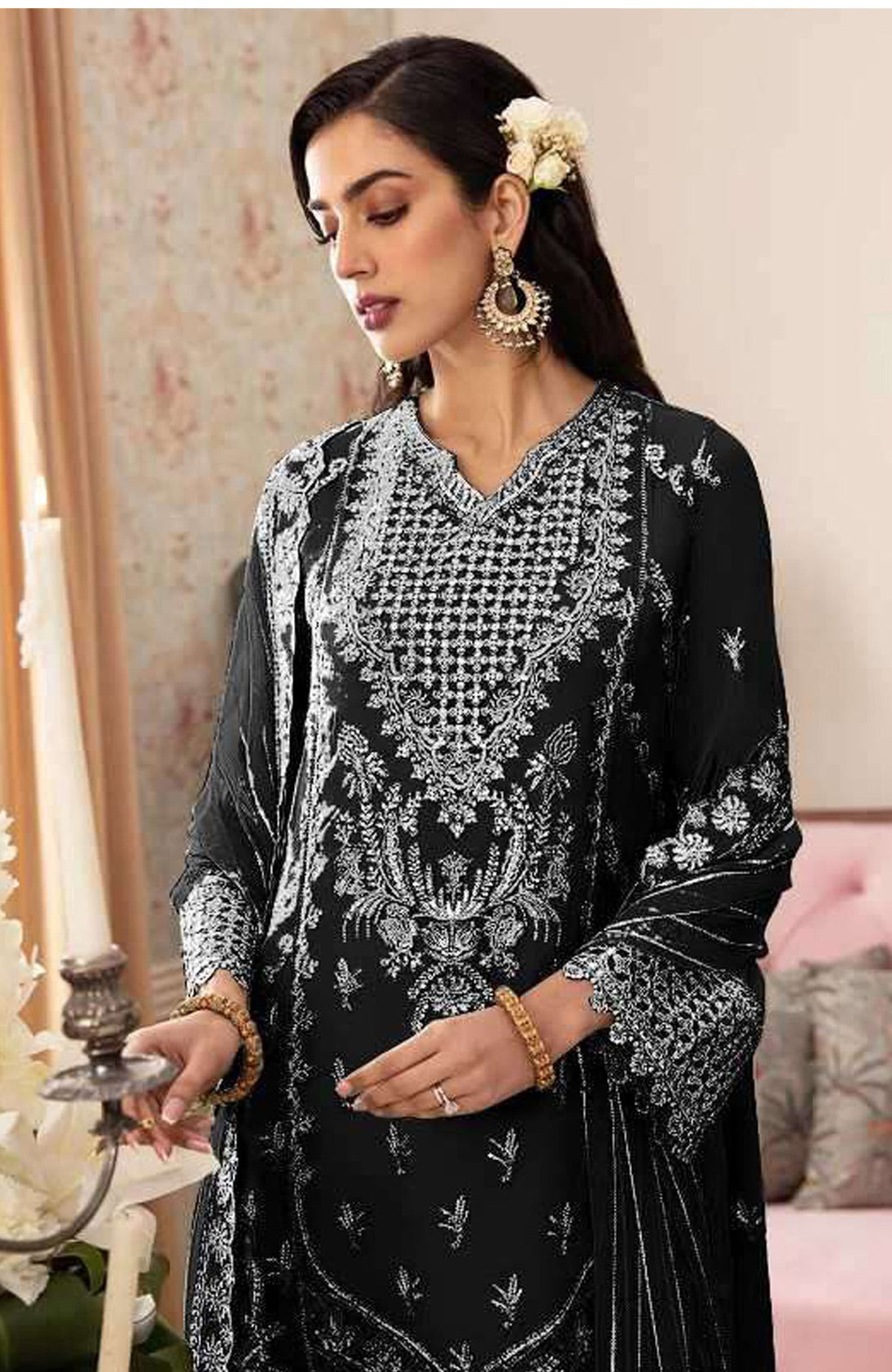Black Pakistani Salwar Suit With Heavy Embroidery Work
