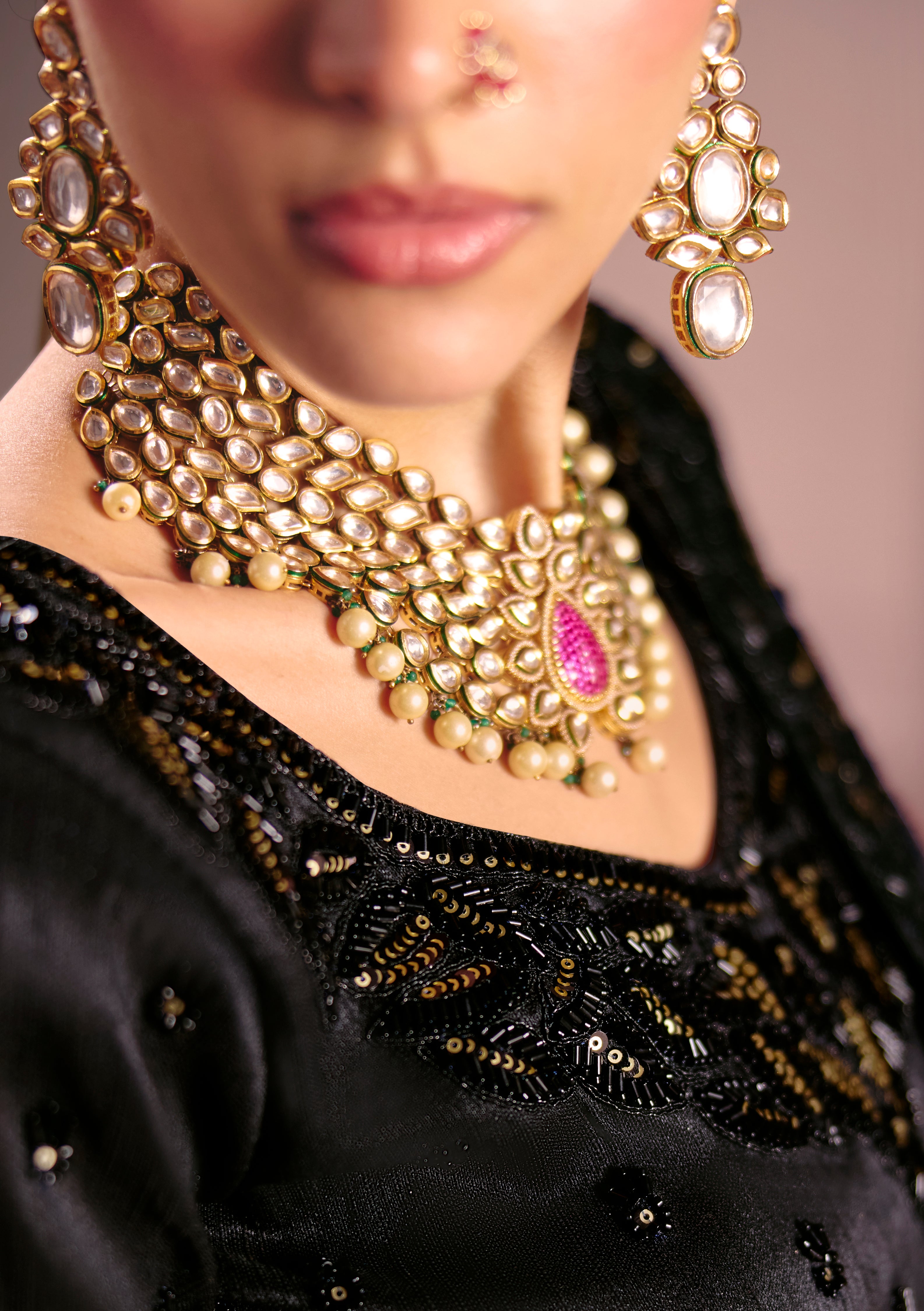Black Saree With  Heavy Embroidery, Beads With Sequince Work