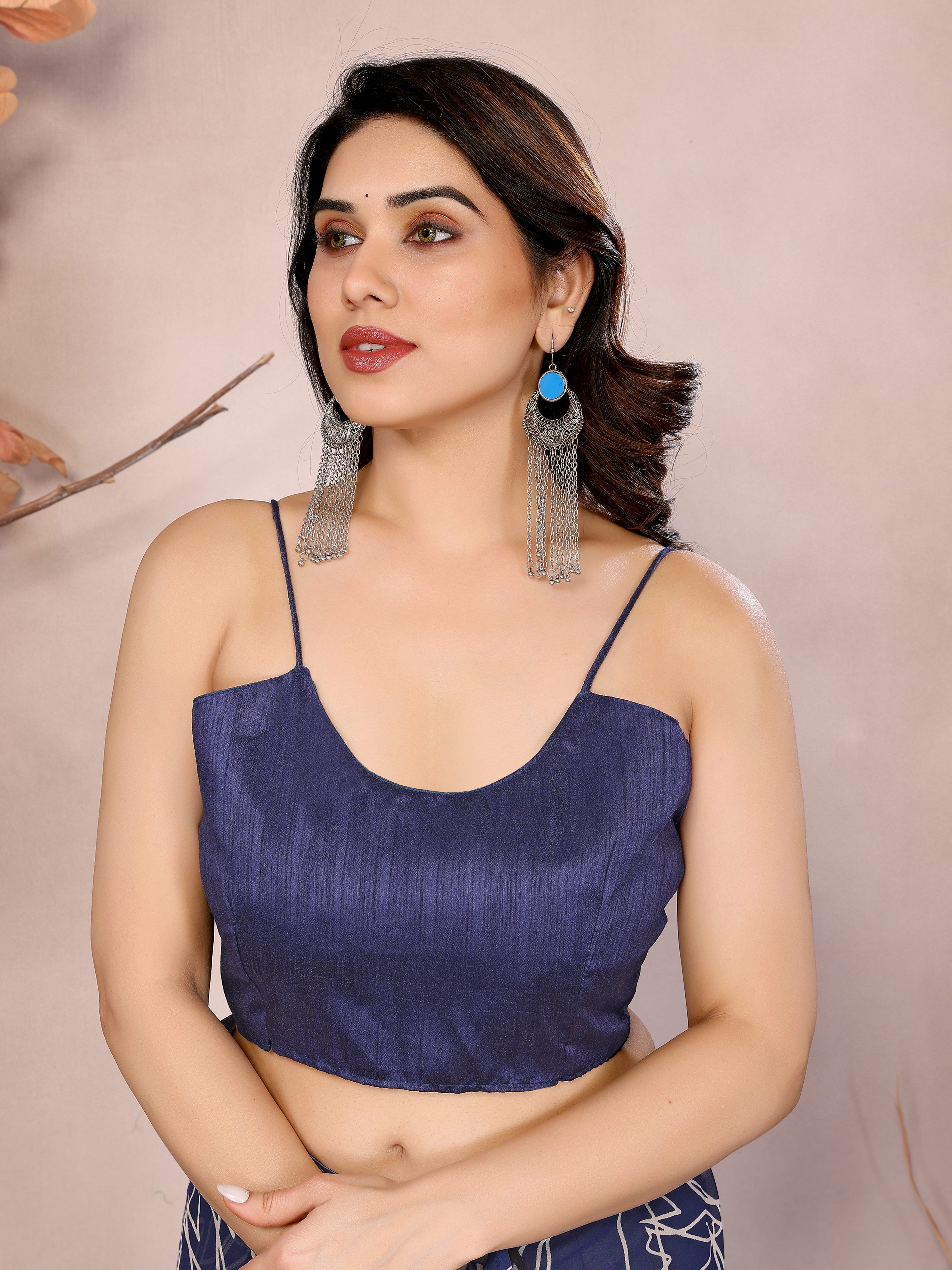 Blue Beautiful Designer Printed Ready To Wear Saree For Fancy Looks