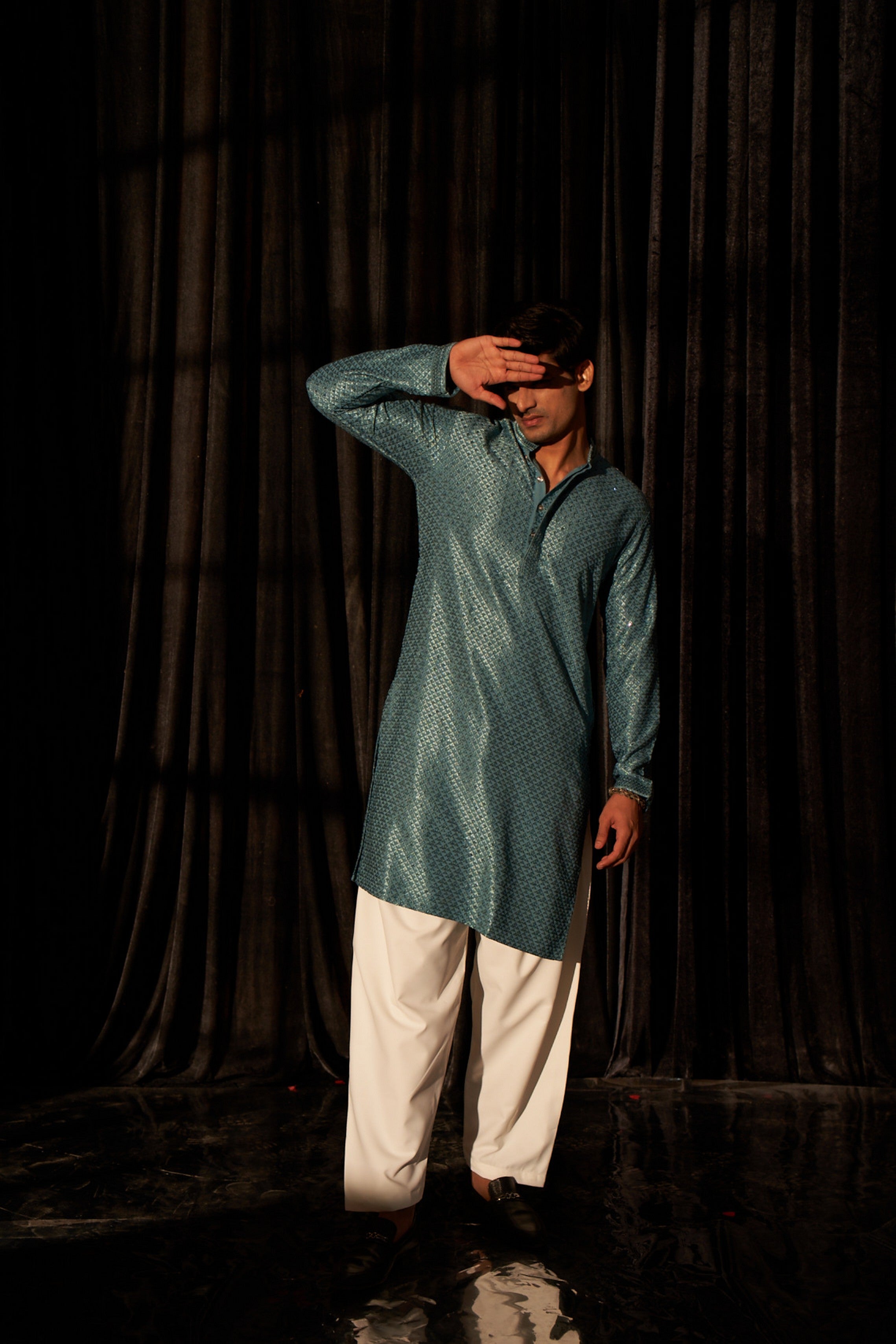 Blue Color Viscose Kurta Payjama with Chikankari Embroidery – Traditional Look with Modern Touch