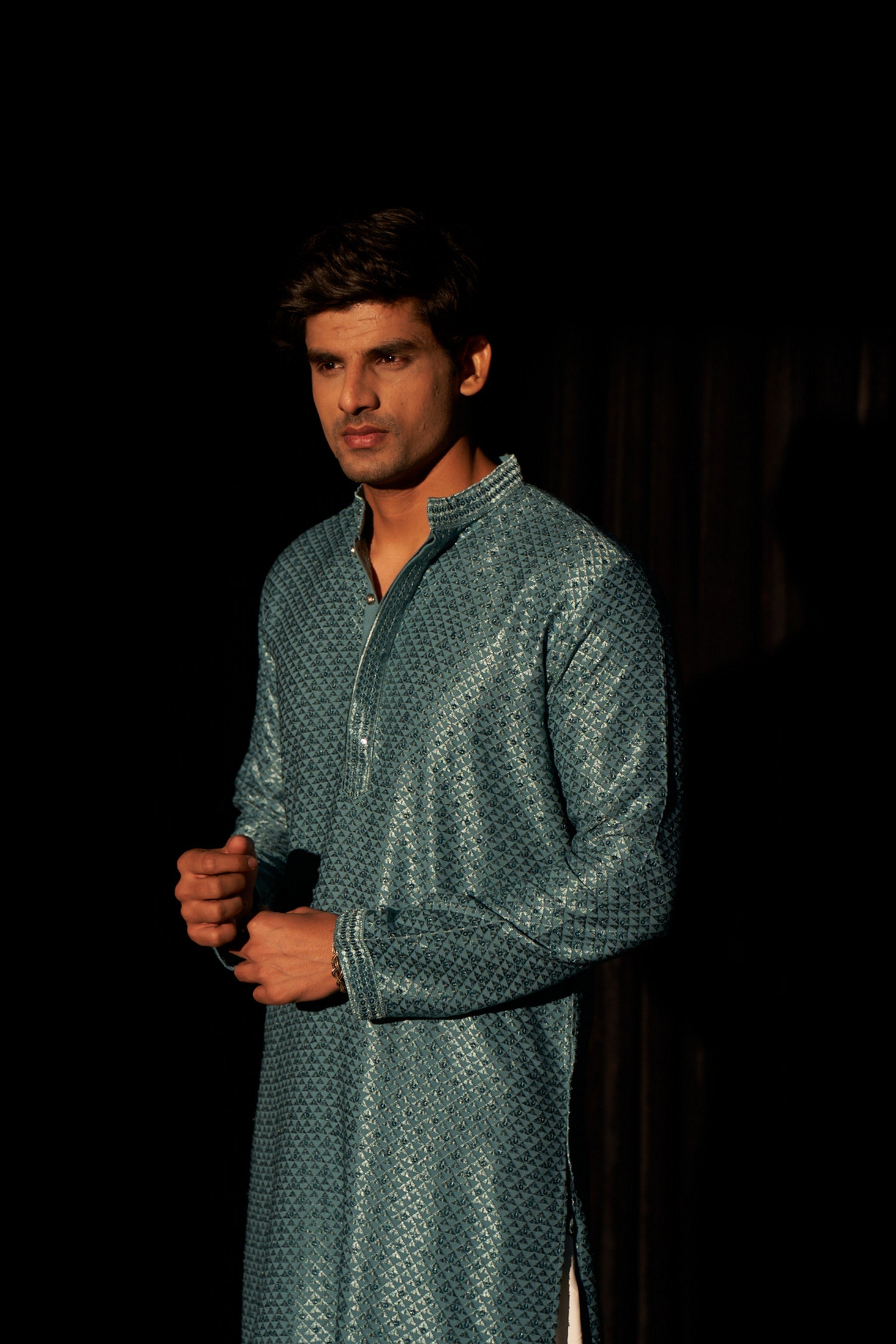 Blue Color Viscose Kurta Payjama with Chikankari Embroidery – Traditional Look with Modern Touch