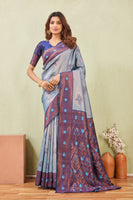 Blue Rama Banarasi Silk Saree with Rich Pallu & Elegant Jacquard Jari Work