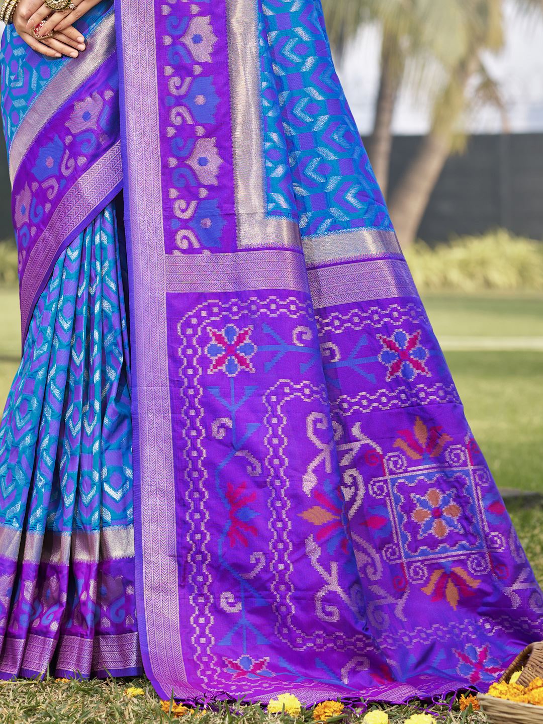Blue Silk Weaving Classic Saree