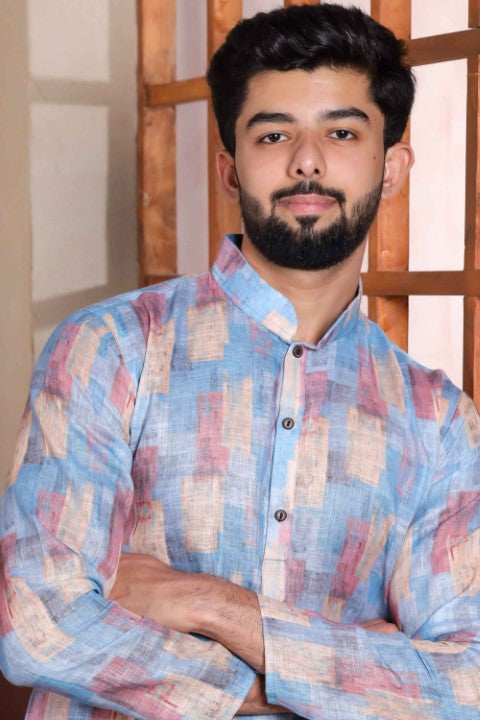 Blue Sophisticated Kurta Pajama for Ceremonial Wear