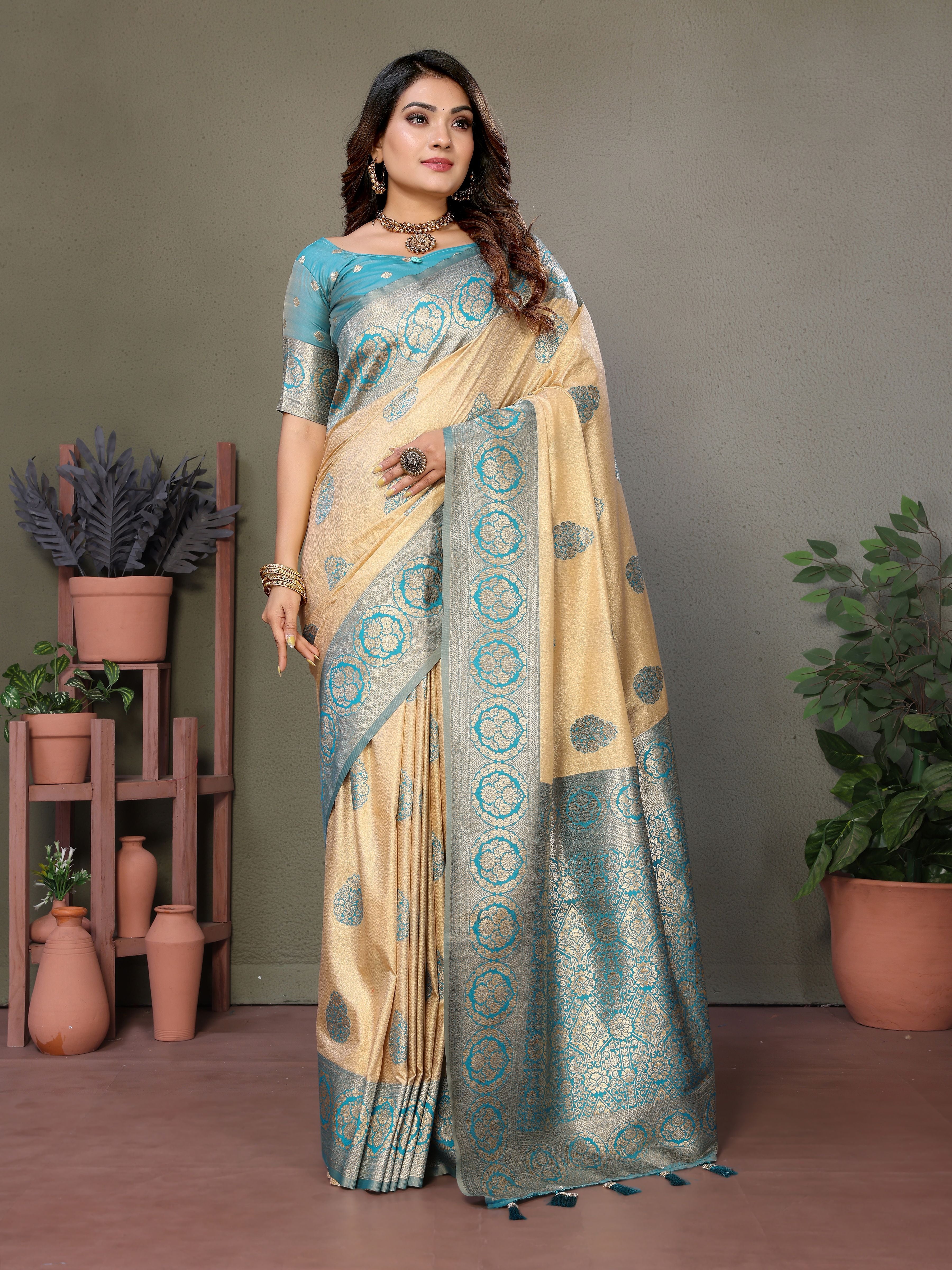 Blue Woven Rich Pallu Designer Viscose Silk Ethnic Saree