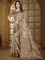 Brown Color Festive Wear Silk Saree