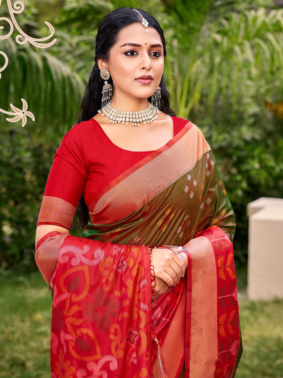 Brown Color Woven Design Zari Tussar Saree