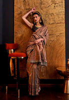 Chocolate Handloom Weaving Silk Saree With  Woven Work