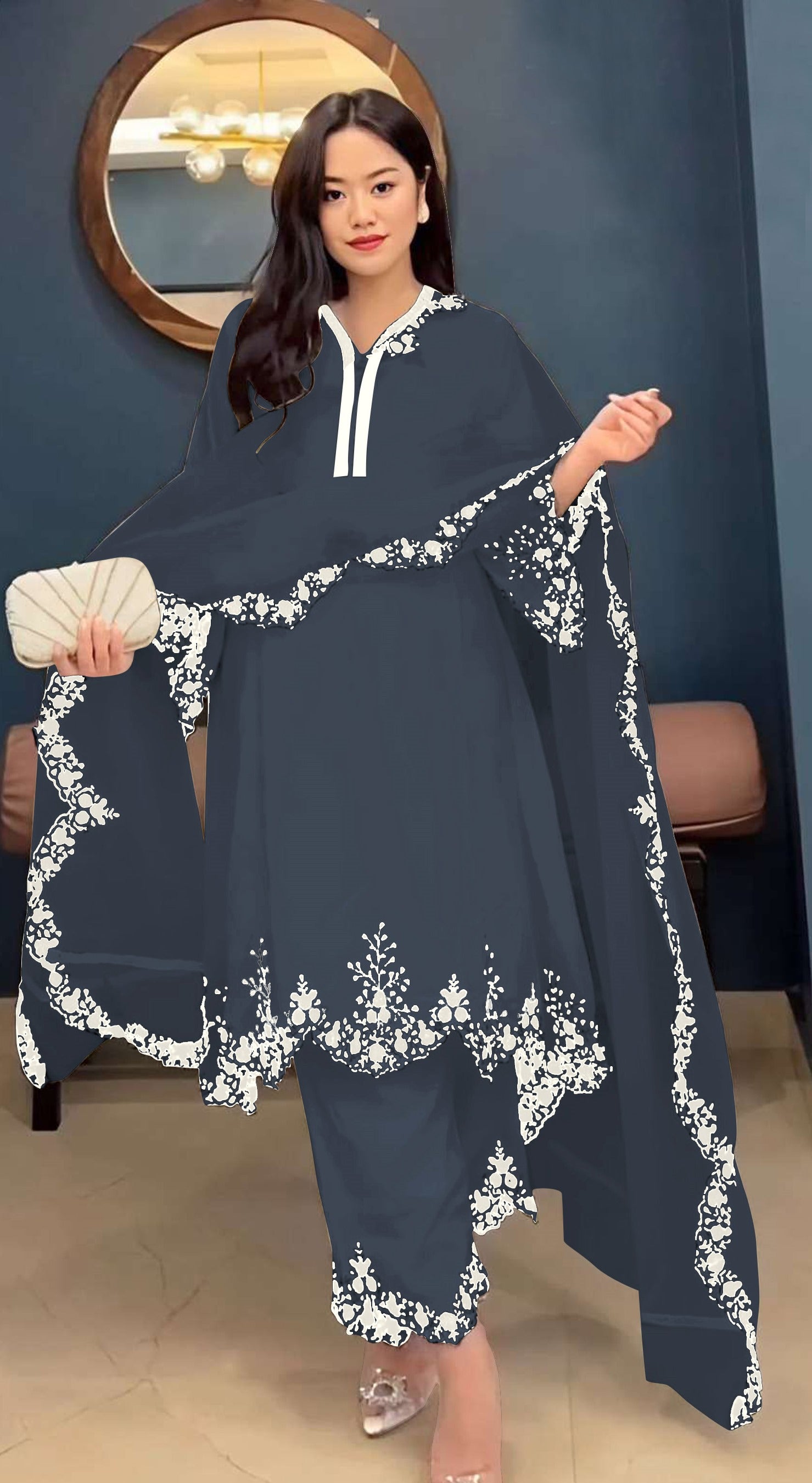 Dark Grey Pakistani Salwar Suit With Heavy Embroidery Work