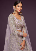 Dusky Orchid Lehenga Choli With Thread, Zari, Badla And Glitter Dori Embroidery Work