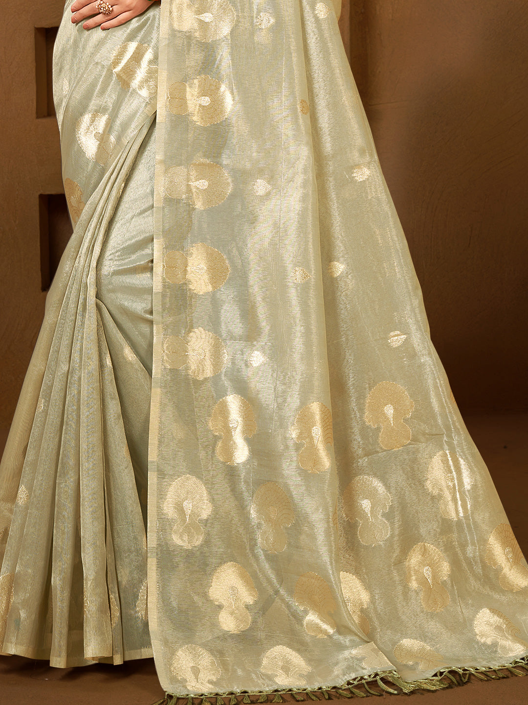 Enchanting Grey Munga kota Festival Saree for Women