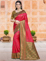 Enchanting Pink Colour  Soft Silk Saree