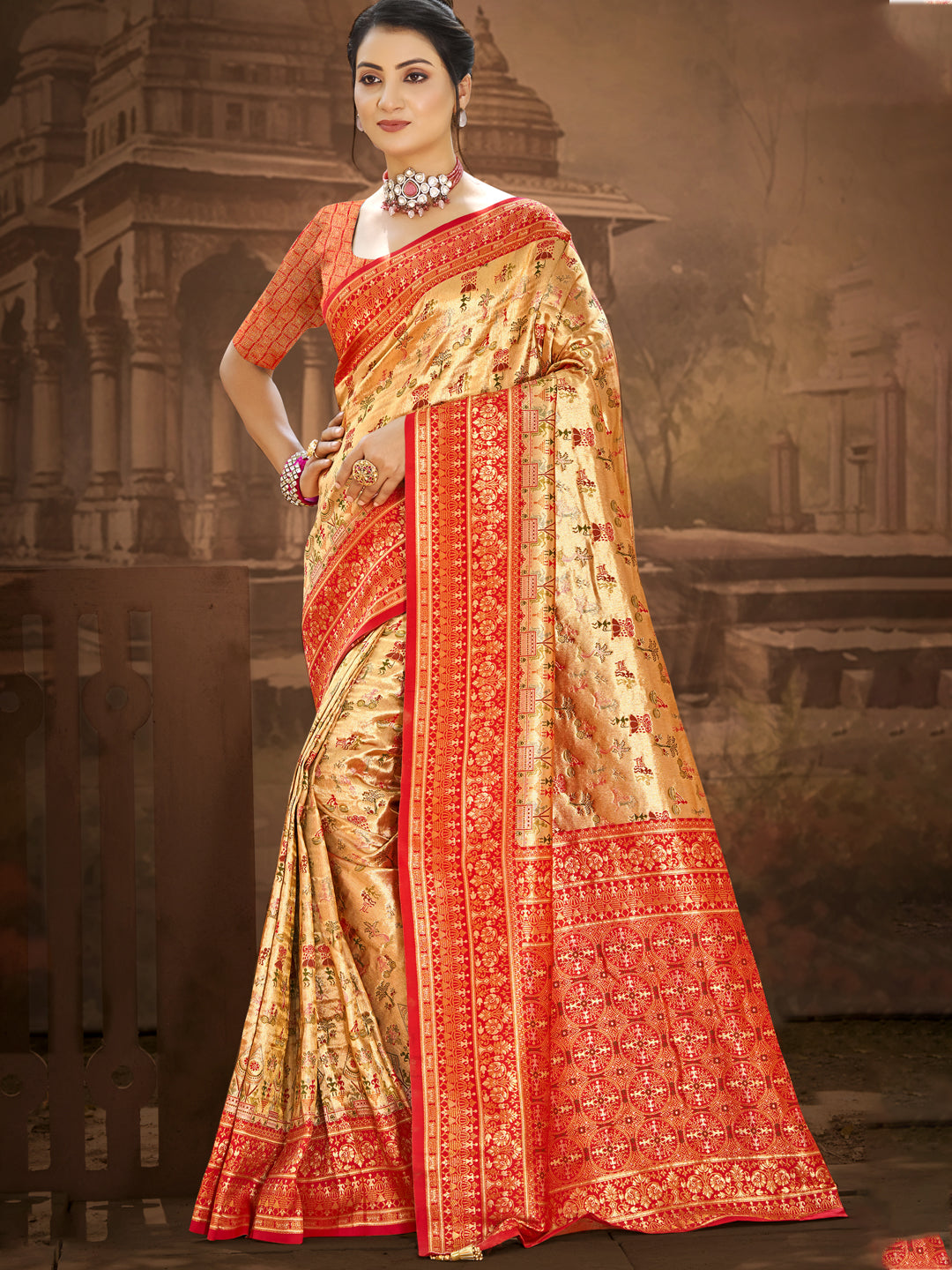 Exquisite Multi Color Dharmavaram Silk Festival Saree for Women