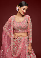 Fantasy Rose Lehenga Choli With Thread, Zari, Badla And Glitter Dori Embroidery Work