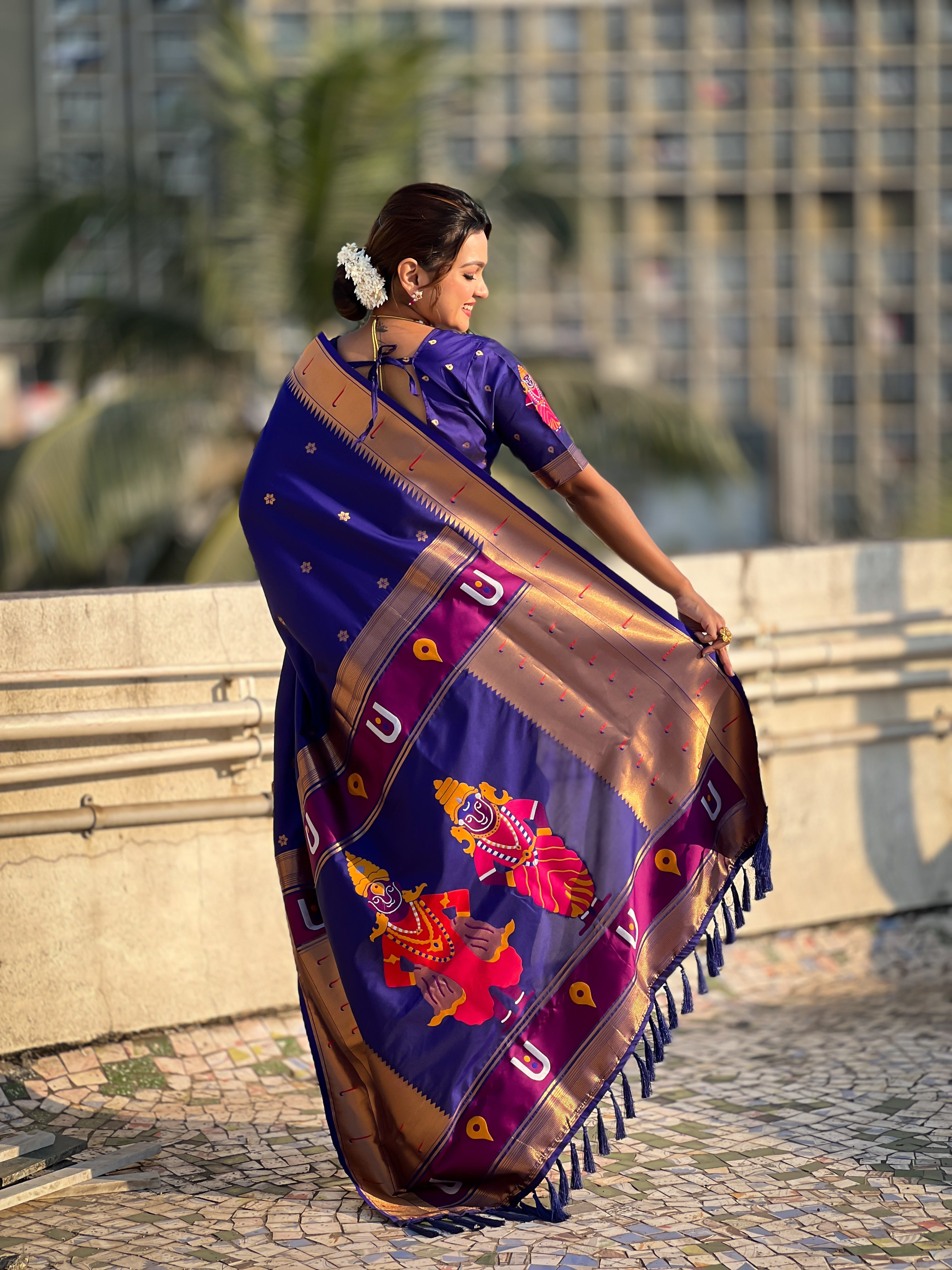 Festival Looks Lavender Soft Silk Woven Paithani Vitthala Designer Saree