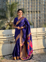 Festival Looks Lavender Soft Silk Woven Paithani Vitthala Designer Saree