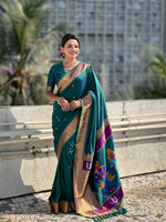 Festival Looks Rama Soft Silk Woven Paithani Vitthala Designer Saree