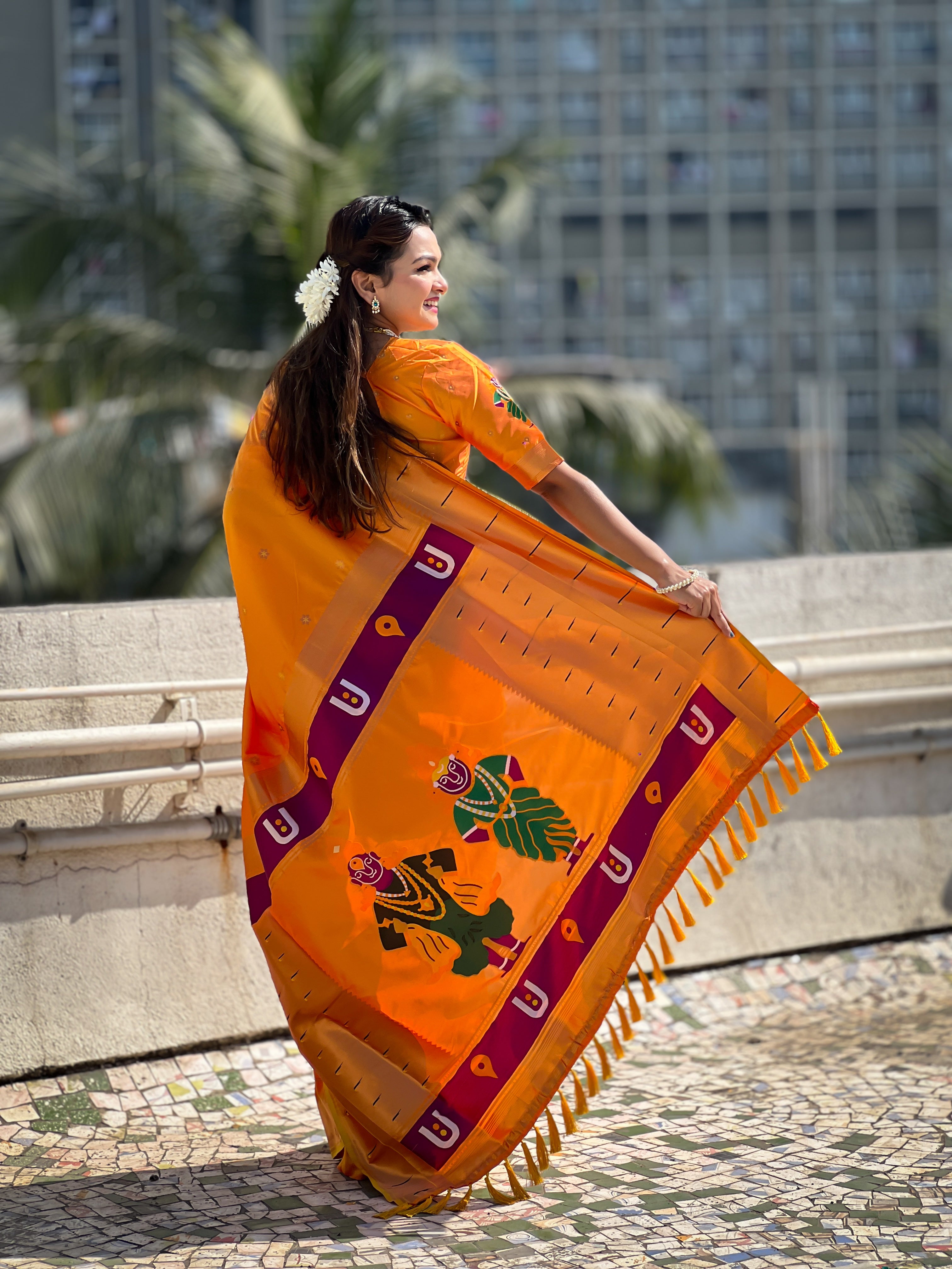 Festival Looks Yellow Soft Silk Woven Paithani Vitthala Designer Saree
