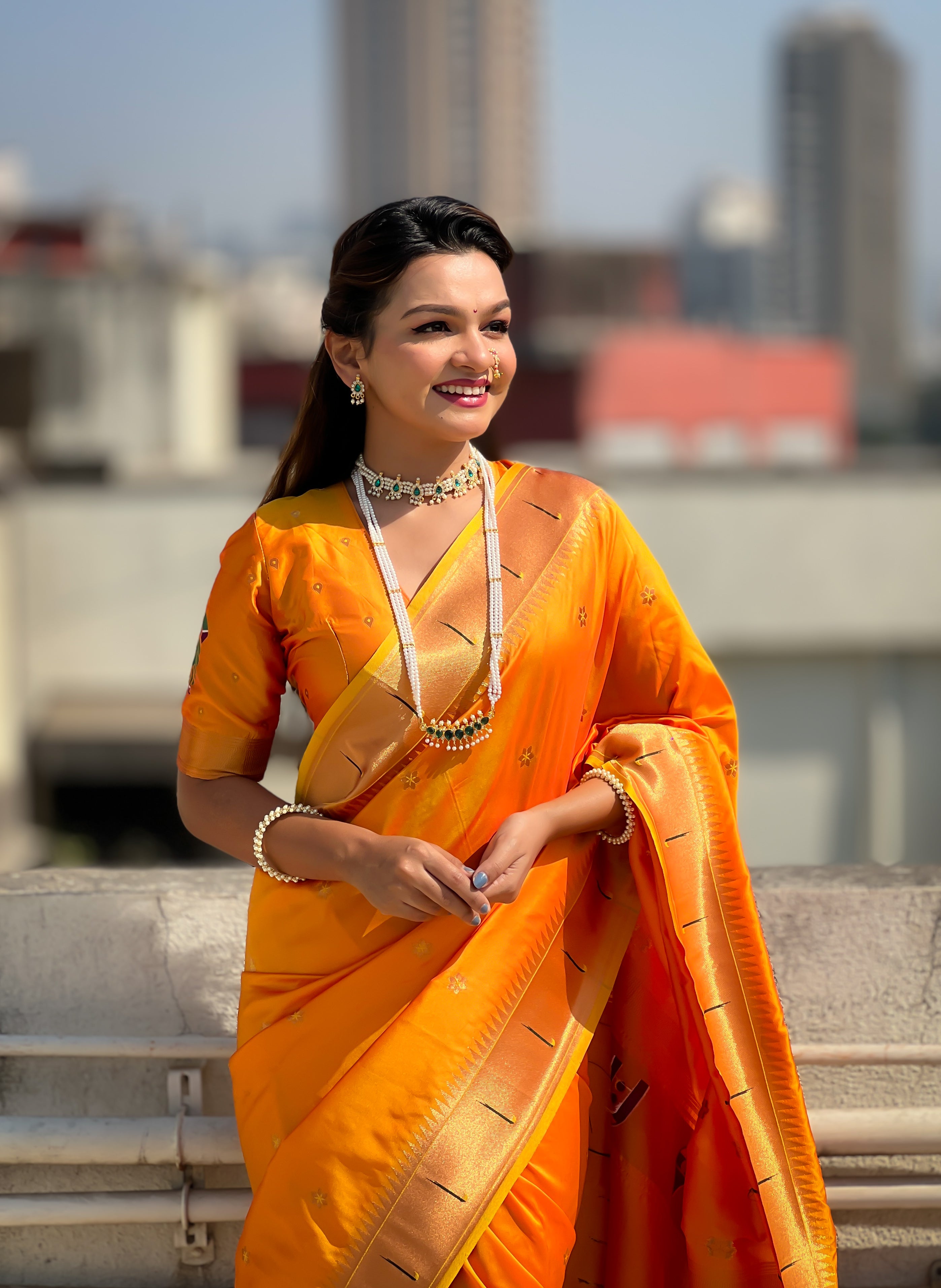 Festival Looks Yellow Soft Silk Woven Paithani Vitthala Designer Saree