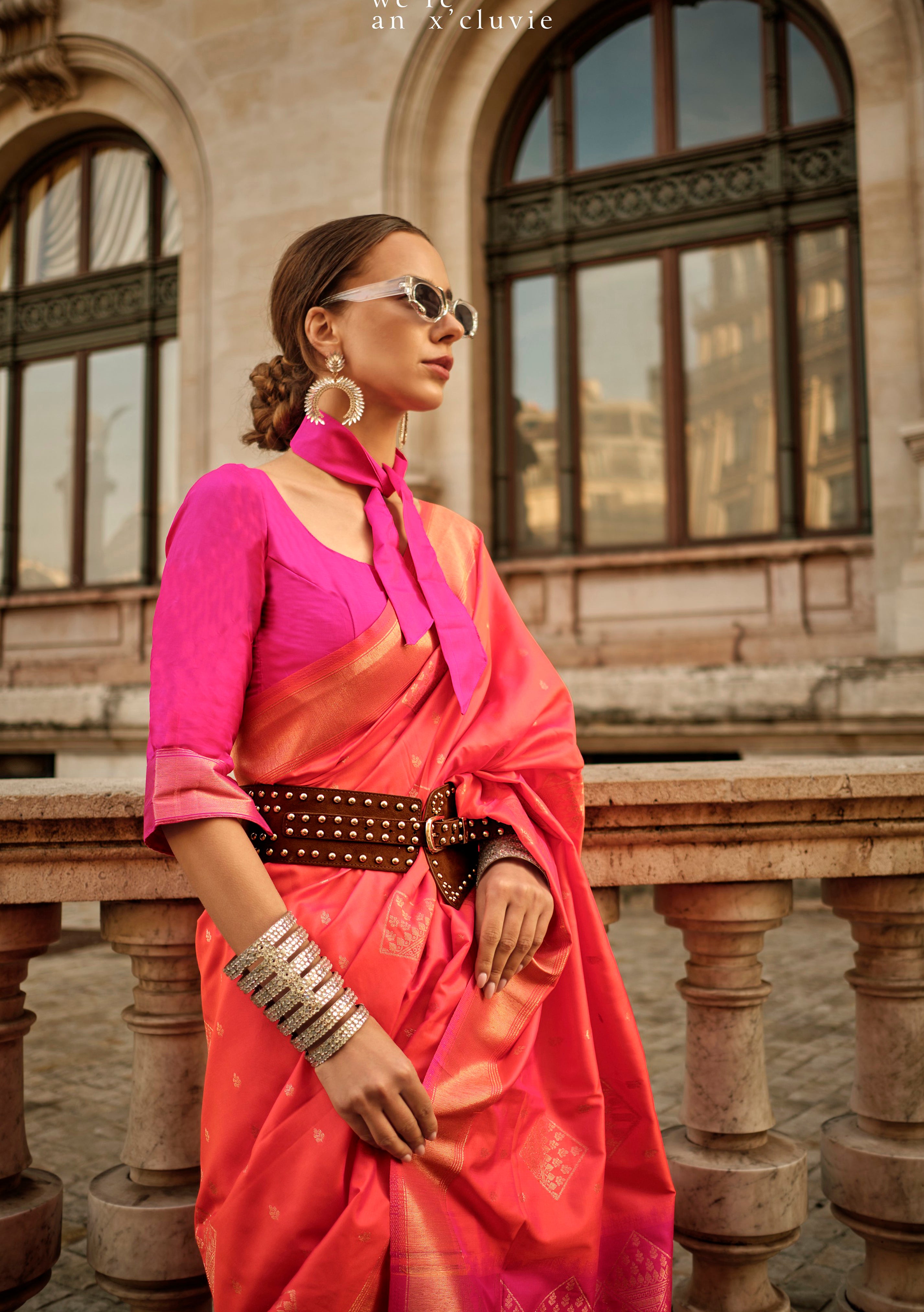 Gajari Soft Silk Handloom Saree With Woven Work