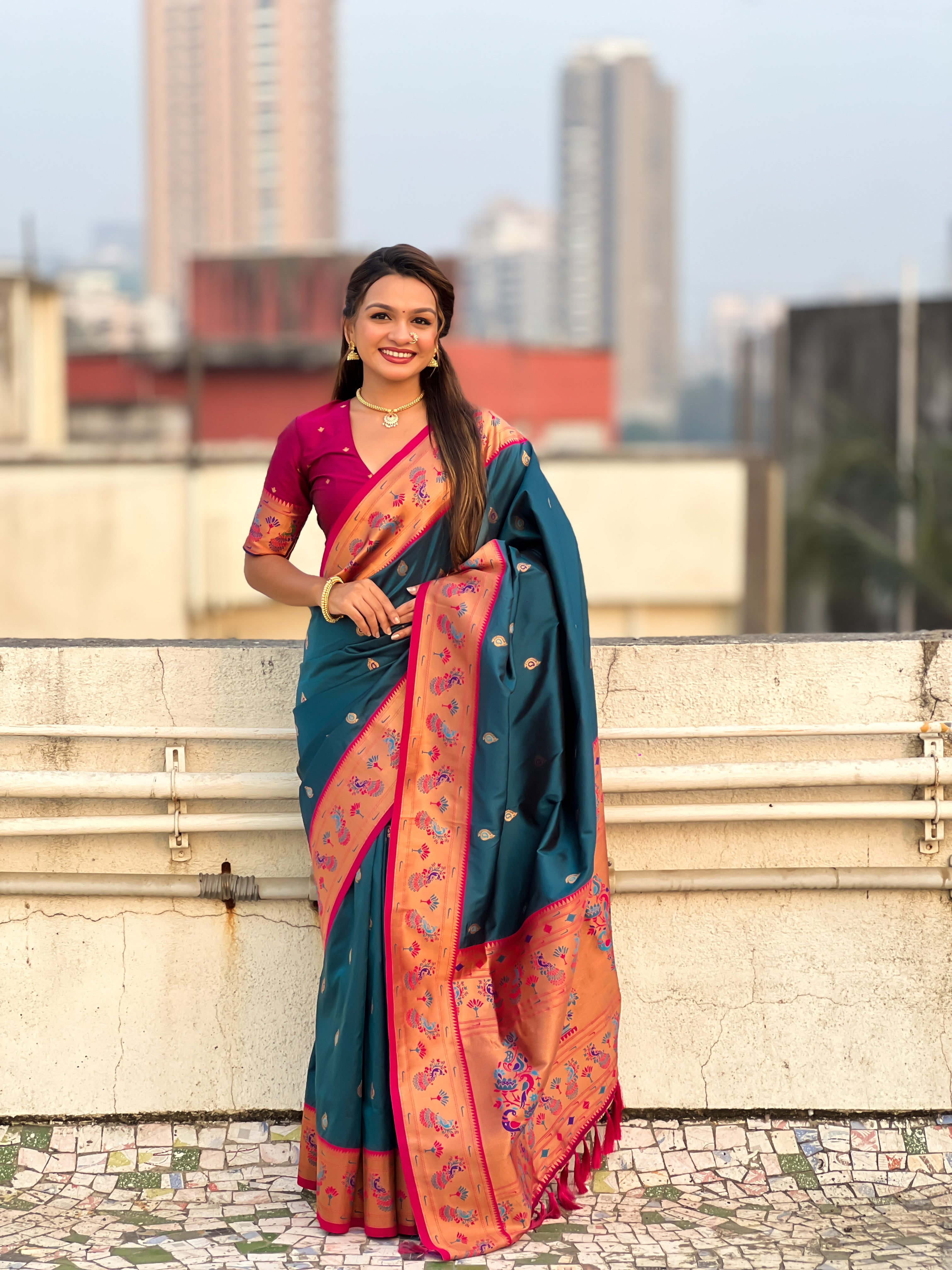 Glamorous Weaving Meenakari Designer Soft Silk Ethnic Partywear Blue Saree