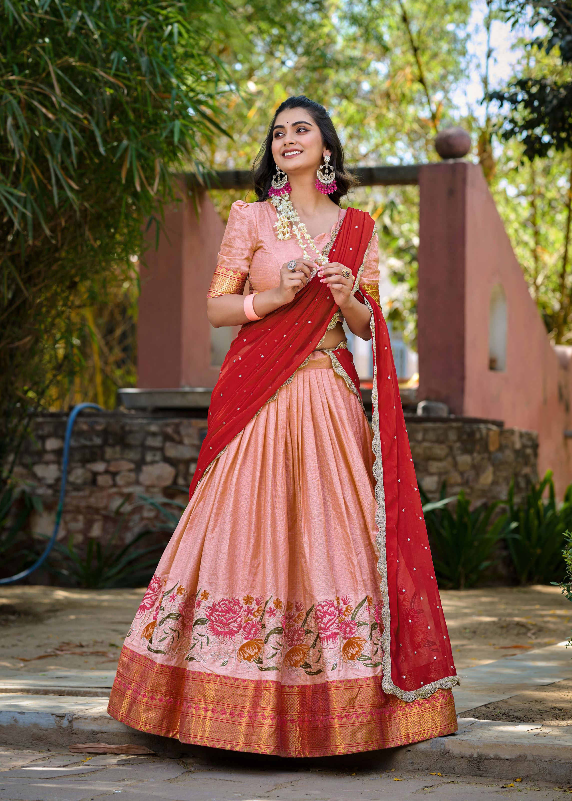 Glow in Peach Cotton Silk Beauty with Intricate Embroidery